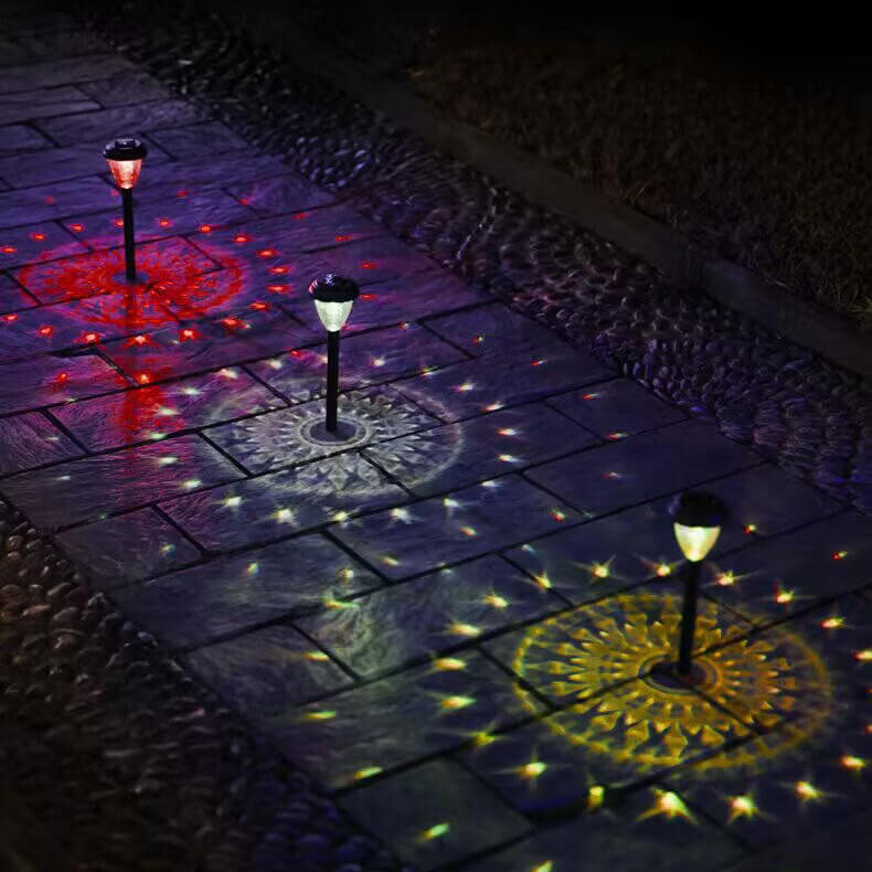 Luz LED para Paisaje Exterior con Inserto de Suelo de Plástico en Forma de Cono Impermeable Solar 