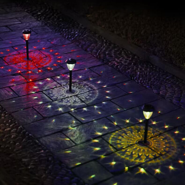 Luz LED para Paisaje Exterior con Inserto de Suelo de Plástico en Forma de Cono Impermeable Solar 