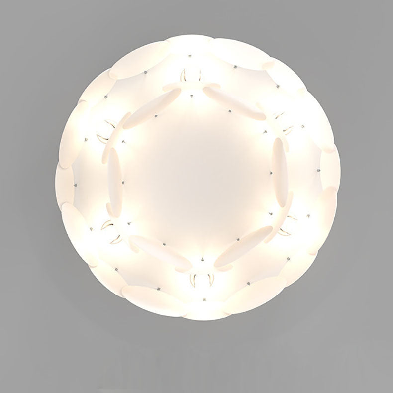Modern Art Deco Iron PVC Round Piece 6/10 Light Flush Mount Ceiling Light For Bedroom