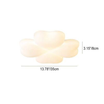 Plafonnier LED à montage affleurant en fer PE trèfle à quatre feuilles de simplicité contemporaine pour salon 