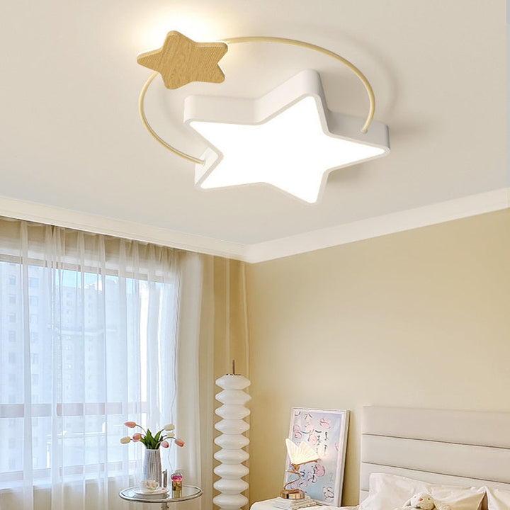 Zeitgenössische skandinavische Eisen Pentagramm Kreis Ring Acryl LED Unterputz Deckenleuchte für Wohnzimmer 