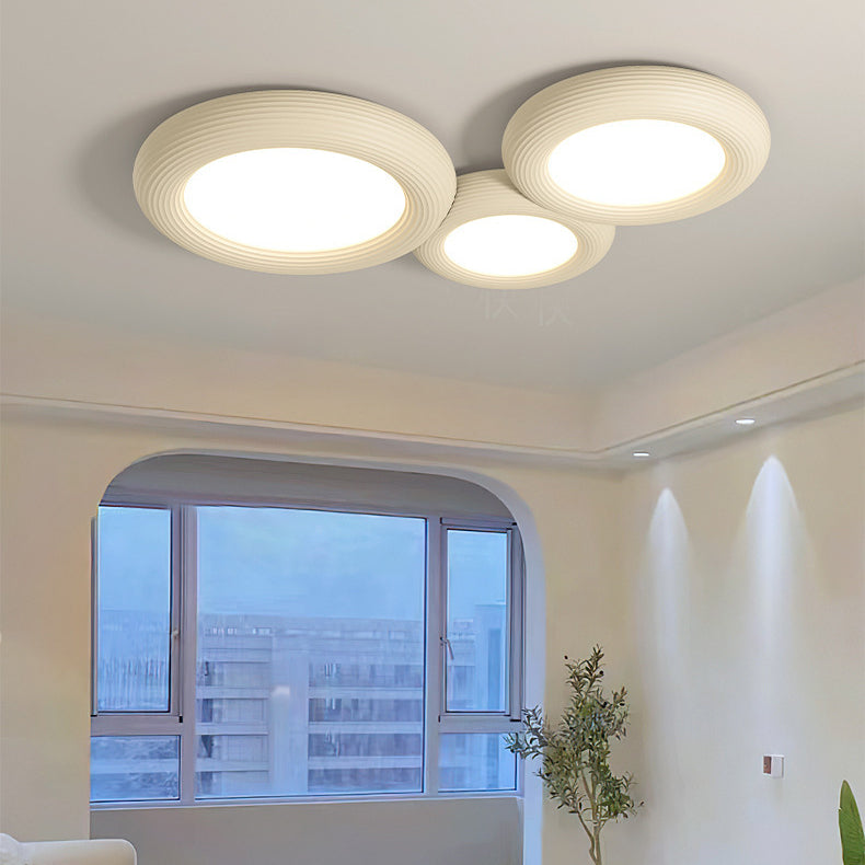 Moderne Einfachheit Eisen Harz Acryl Runde Donut LED Unterputz Deckenleuchte Für Wohnzimmer 