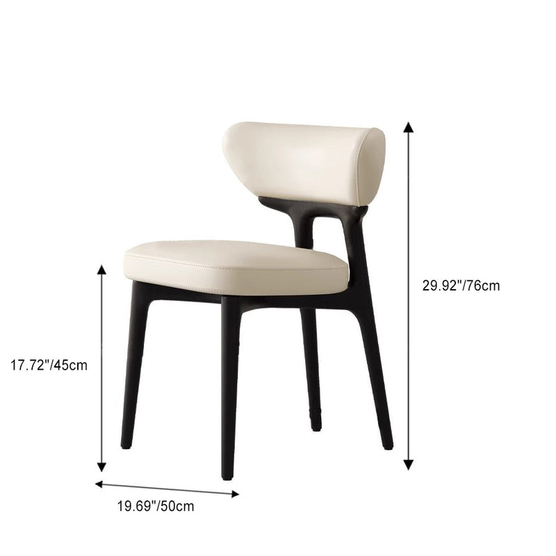 Moderner minimalistischer quadratischer Stuhl aus Lammwolle, Leder, Holz und Schaumstoff mit Rückenlehne für das Wohnzimmer 