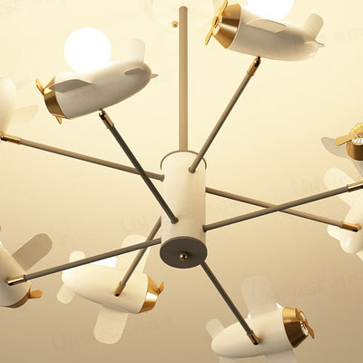 Candelabros de LED de avión de hierro contemporáneo creativo para dormitorio 