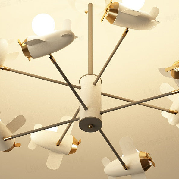 Candelabros de LED de avión de hierro contemporáneo creativo para dormitorio 