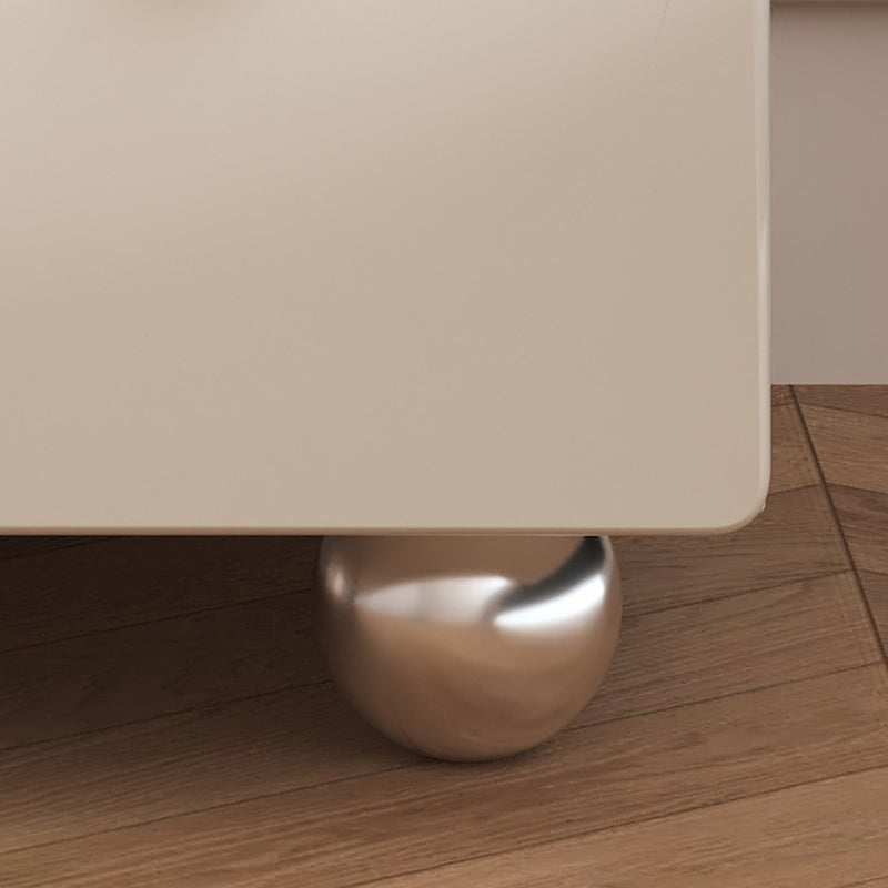 Table de chevet contemporaine créative rectangulaire orb en planche artificielle en bois massif avec acier inoxydable à 2 tiroirs pour chambre 