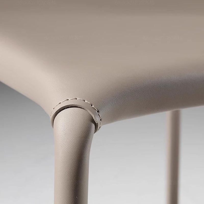 Silla de comedor contemporánea de lujo cuadrada con respaldo, en cuero de microfibra, metal y estructura de madera contrachapada, para comedor 