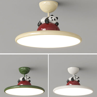 Zeitgenössische kreative Cartoon Panda Elefant Eisen Acryl LED Semi-Flush Mount Deckenleuchte für Schlafzimmer 