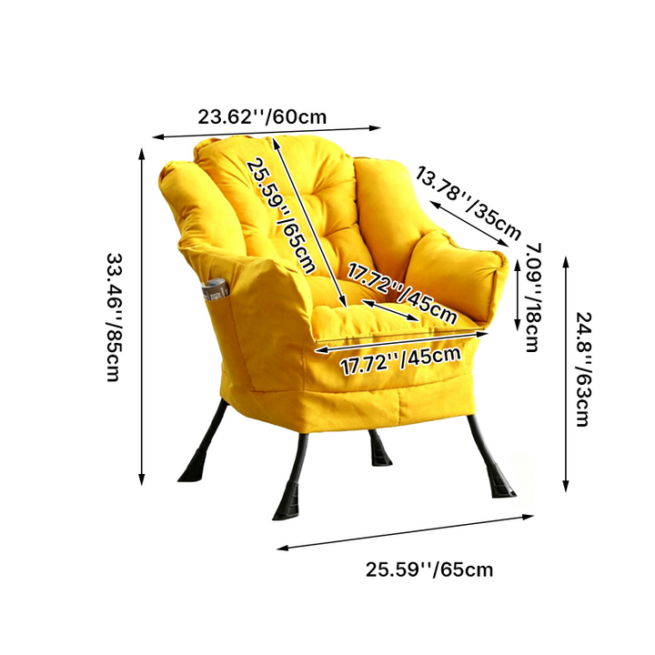 Tissu scandinave contemporain en flanelle de peau de daim acier coton pétale carré accent chaise dossier sac de rangement détachable pour chambre 