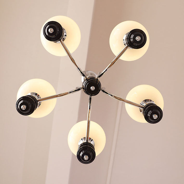 Zeitgenössische Einfachheit Magische Bohne Eisen Silber Finish Rahmen 3/5-Licht Kronleuchter Für Wohnzimmer 