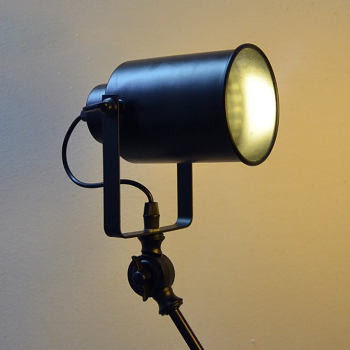 Zeitgenössische Industrie Zylinder Swing Arm Eisen Aluminium 1-Licht Wandleuchte Lampe für Wohnzimmer 