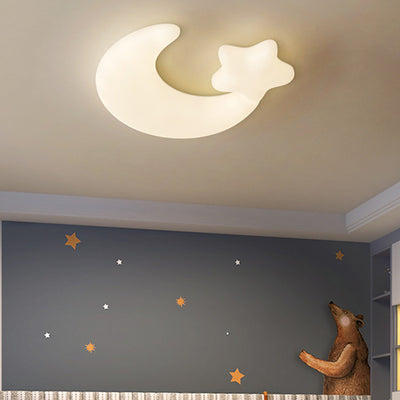 Plafonnier LED en fer PE Lune Étoile Minimaliste Moderne pour Chambre 