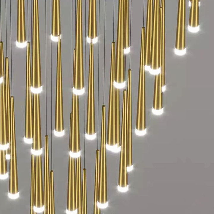 Modern Minimalist Tapered Tube Iron Acrylic LED Island Light Chandelier