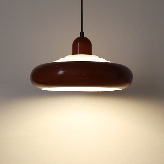 Contemporary Scandinavian Round Iron PVC 1-Light Pendant Light For Dining Room