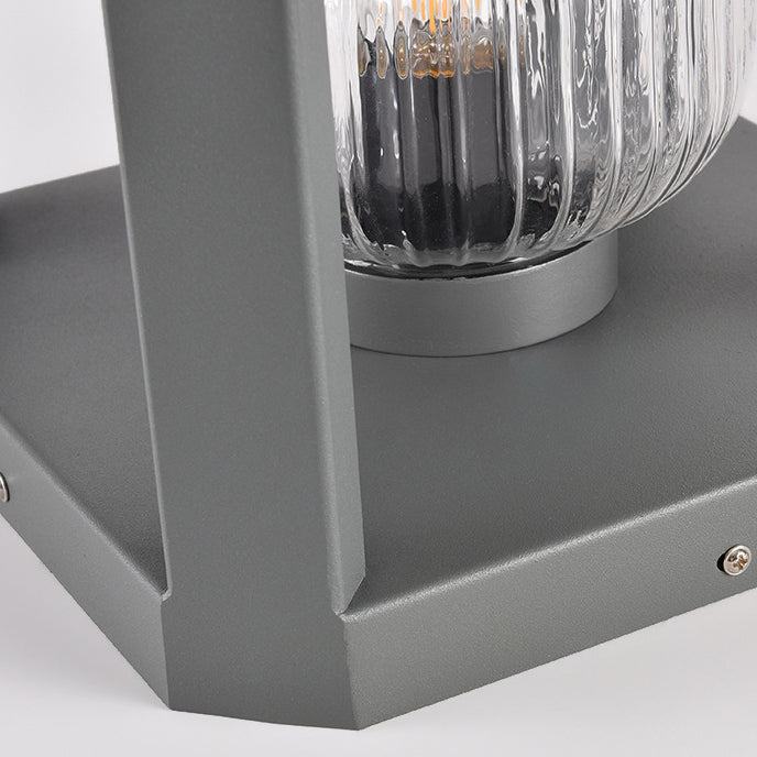 Modern Simplicity Solar étanche en acier inoxydable aluminium verre cube boule 1-lumière éclairage paysager lumière extérieure pour patio extérieur 