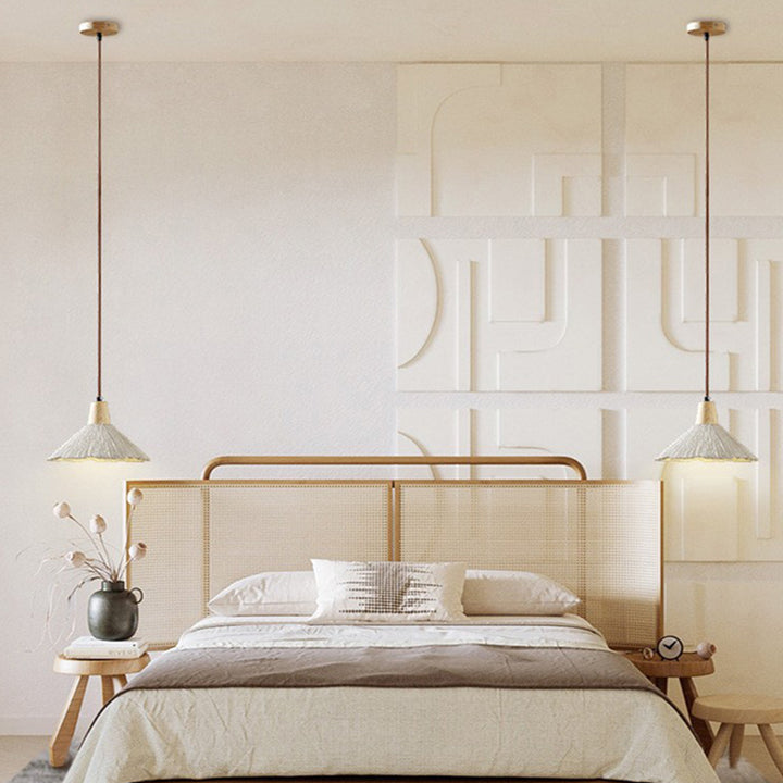 Contemporain Bar à Parapluies Scandinave Ciment Texturé Suspension 1 Lumière Pour Salon 