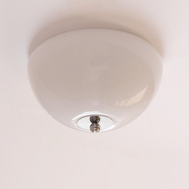Nordic Minimalist Iron Round Glass Shade 4-Light Flush Mount Ceiling Light