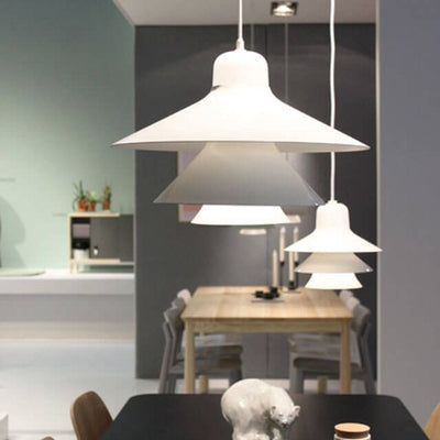 Nordic Minimalist Multi-Layer Cone Glass Hardware 1-Light Pendant Light