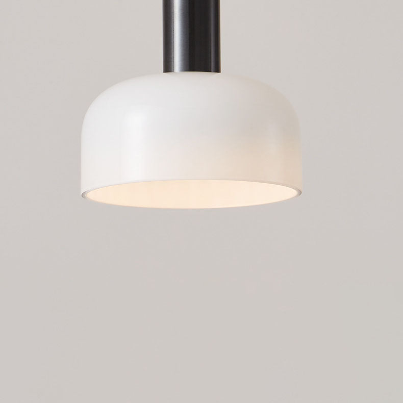 Moderne minimalistische Kupferrahmen-Glas-Pendelleuchte mit rundem Schirm für das Wohnzimmer 