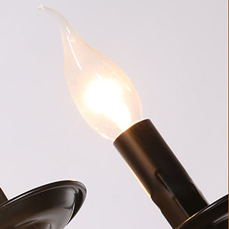 Lustre en fer traditionnel colonial rond à boules avec candélabres 6/8 lumières pour salon 