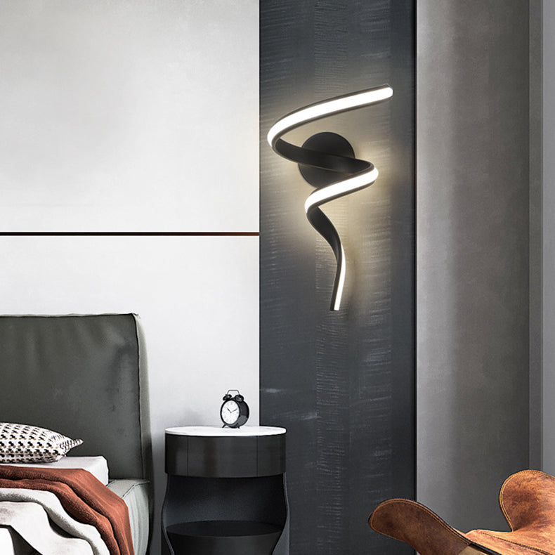 Zeitgenössische kreative Spirale Eisen Aluminium Silikon LED Wandleuchte Lampe für Wohnzimmer 