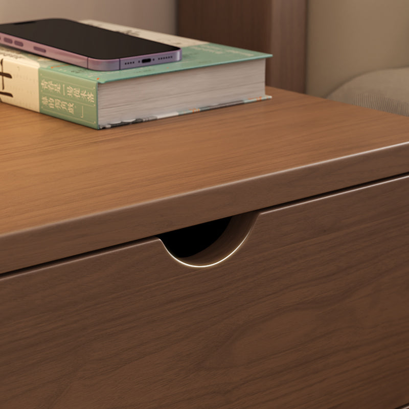 Mesita de noche moderna de simplicidad cuadrada cúbica rectangular de madera de caucho con 1/2 cajón para al lado de la cama 