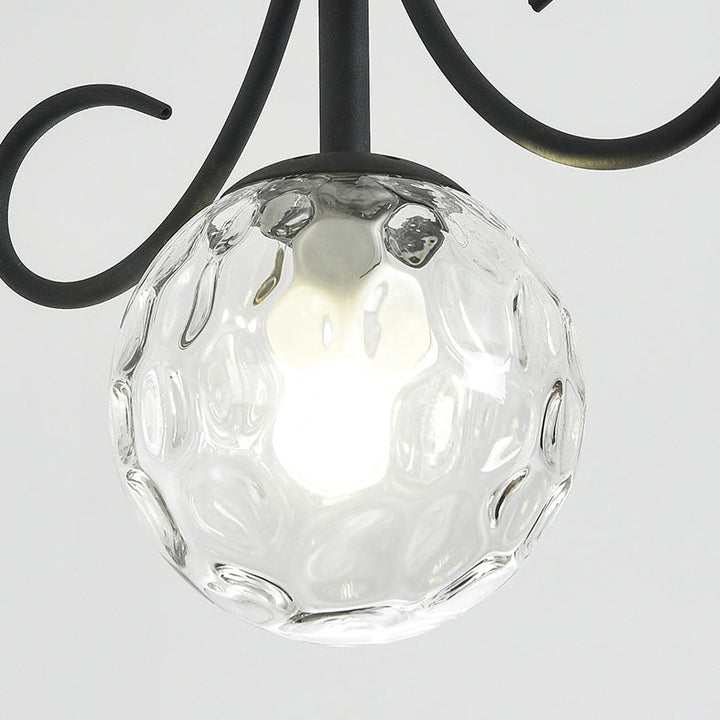 Lustre suspendu à 1 lumière en fer avec abat-jour en verre moderne et luxueux pour salon 