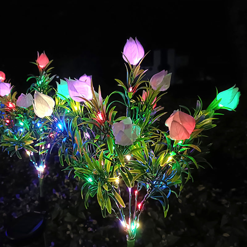 مصباح حديقة LED شمسي مقاوم للماء بتصميم إبداعي معاصر على شكل غاردينيا للباحات الخارجية 