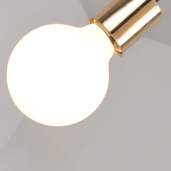 Lustre moderne du milieu du siècle à branches variables en fer avec abat-jour rond en verre à 6/8 lumières pour salon 