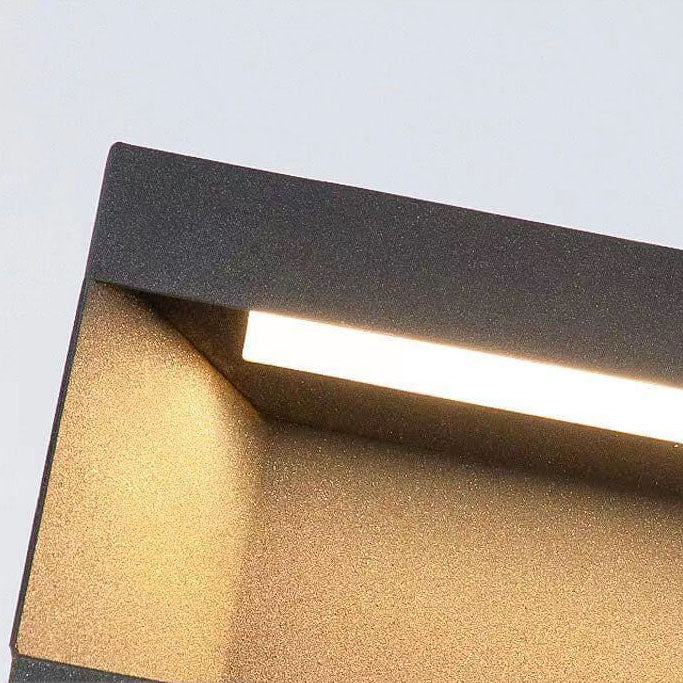 Moderne minimalistische einfache Edelstahl-Glas-Würfel-LED-Solar-Außenlandschaftsleuchte für die Außenpatio 