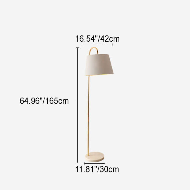 Nordic Modern Einfarbig Stoffschirm Marmor 1-Licht Stehende Stehlampe 