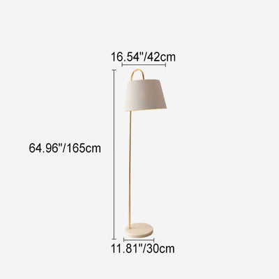 Nordic Modern Solid Color Fabric Shade Marble 1-Light Standing Floor Lamp