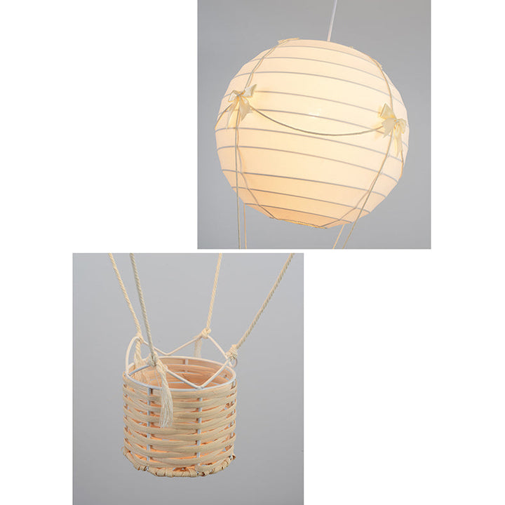 Plafonnier 1 lumière en tissu et fer tissé pour enfants créatifs contemporains en forme de montgolfière pour chambre 