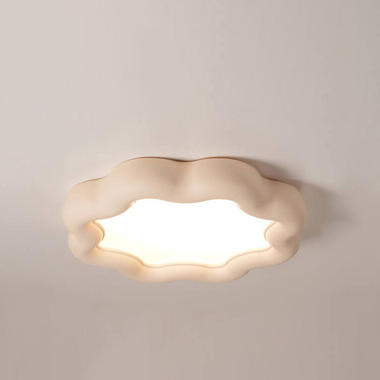 Modern Macaron Cloud Shape Resin LED Flush Mount Ceiling Light