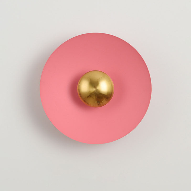 Lampe murale LED créative contemporaine avec soucoupe volante Macaron pour chambre à coucher 