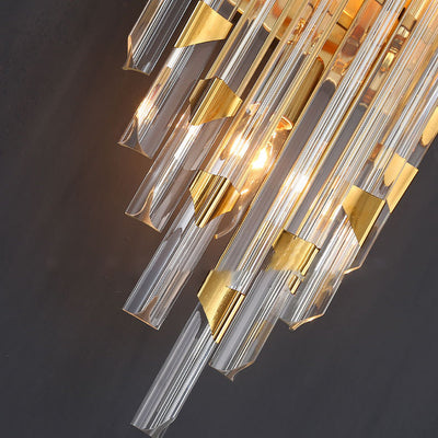 Zeitgenössische Luxus Streifen Hardware Kristall 2/4 Licht Wandleuchte Lampe für Wohnzimmer 