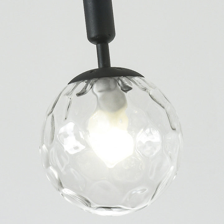Suspension lumineuse à 1 ampoule en verre et fer avec barbe nordique contemporaine pour chambre 