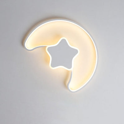 Zeitgenössische kreative Stern Mond Acryl Schatten Eisen LED Unterputz Deckenleuchte für Wohnzimmer 