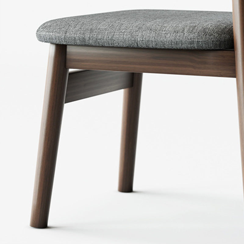 Silla de Comedor Tapizada en Cuero Nappa de Doble Capa Cuadrada Retro Contemporánea con Respaldo Abierto Sin Brazos para Comedor 