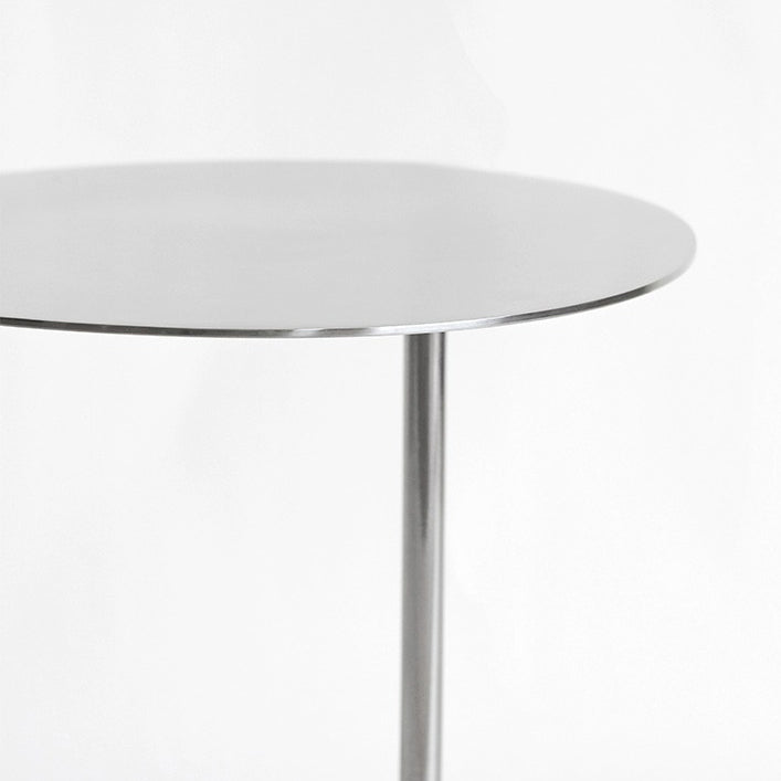 Table basse ronde minimaliste moderne en acier inoxydable en forme de J pour salon 