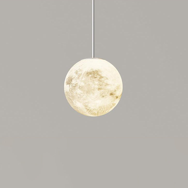 Modern Minimalist Astronaut Moon Iron Resin LED Pendant Light For Bedroom