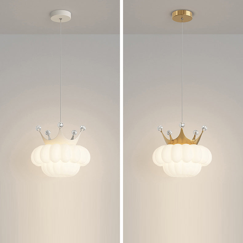مصباح معلق من الكريستال LED للأطفال المعاصرين بتصميم سحابة وتاج حديدي لغرفة النوم 