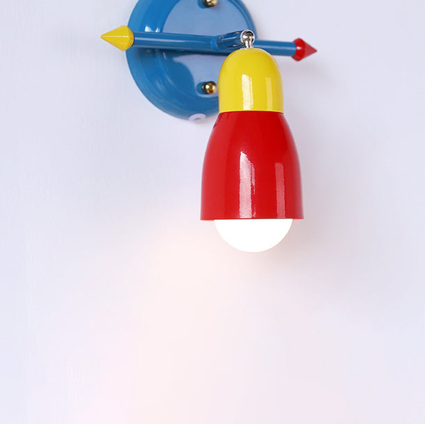 Aplique de pared con brazo oscilante de hierro creativo contemporáneo de 1 luz para dormitorio 