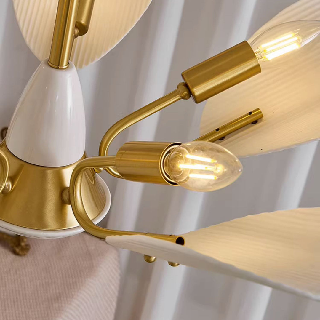 Chandelier traditionnel vintage rond en céramique cuivrée pour chips de pomme de terre 3/5 lumières pour salon 