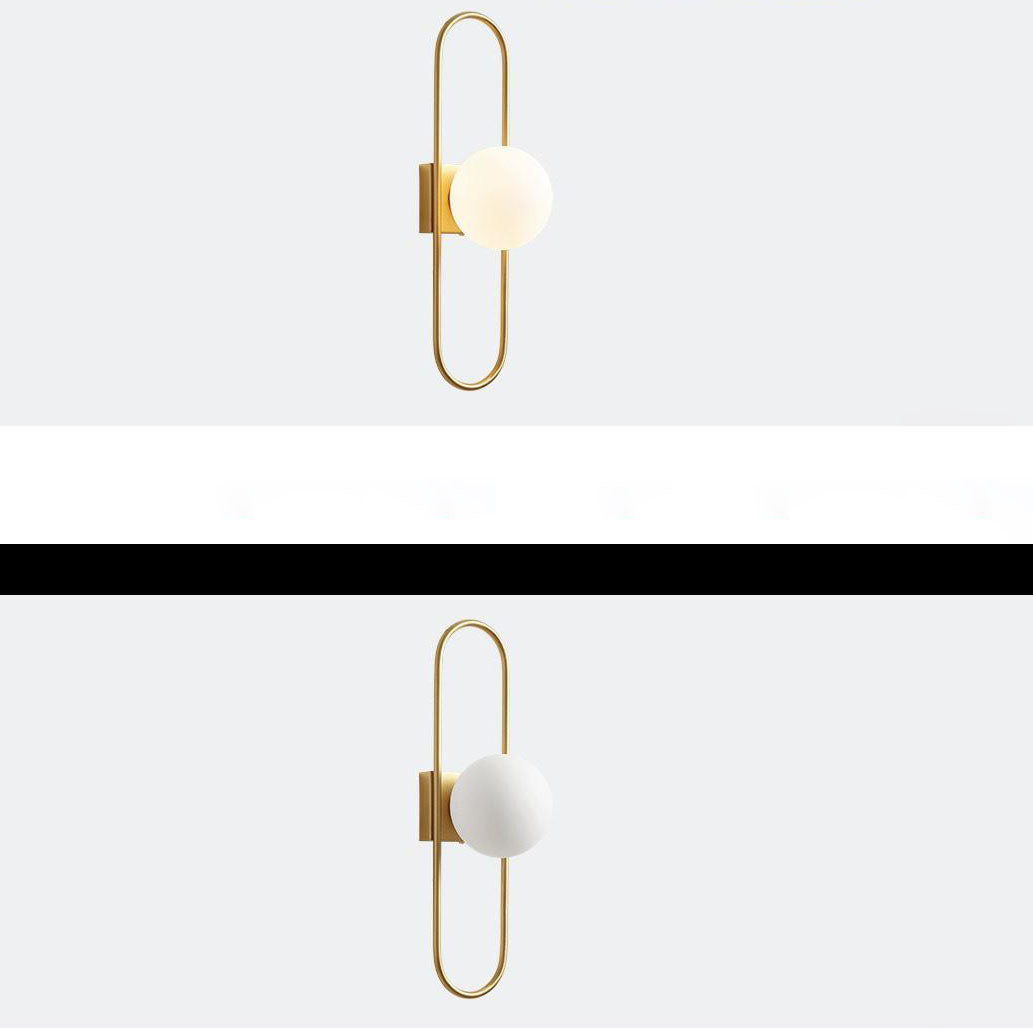 Lámpara de pared de 1 luz con bolas de cobre contemporáneas nórdicas para sala de estar 