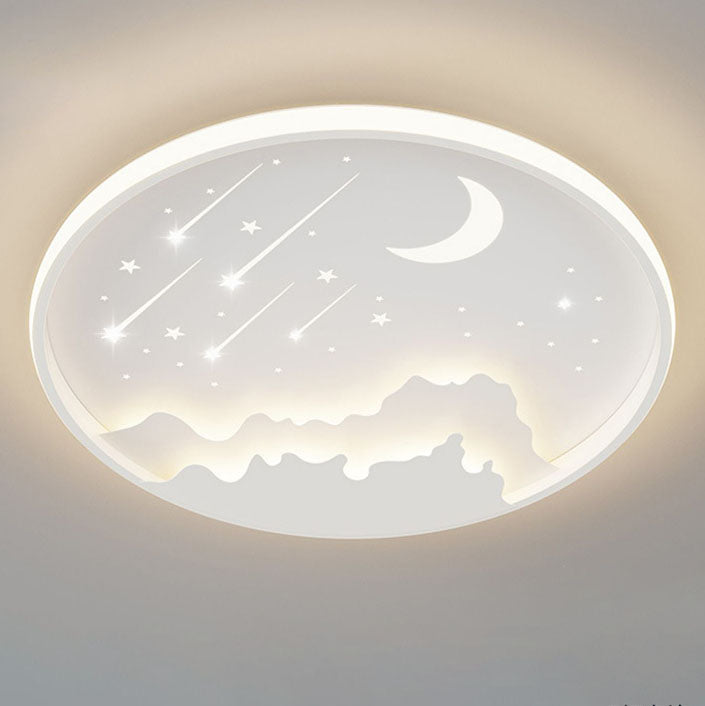 Luz de techo LED empotrada redonda de hierro de simplicidad moderna para dormitorio infantil 