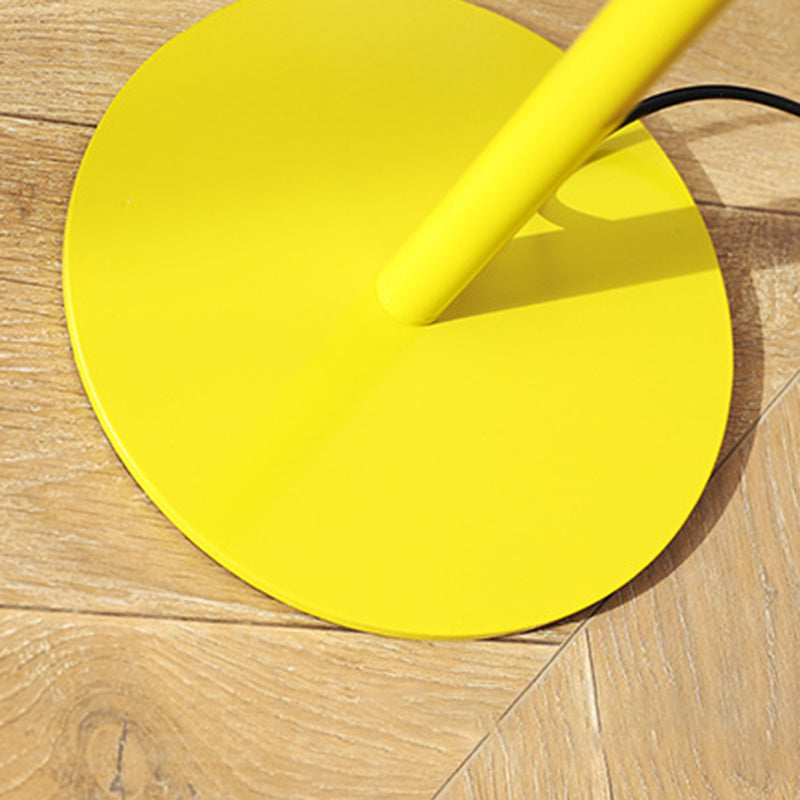 Lámpara de mesa contemporánea retro con poste curvado y bola redonda de hierro y vidrio para 1/2 luces para sala de estar 