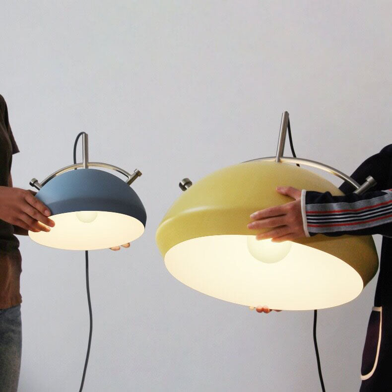 Lámpara colgante de 1 luz redonda de aleación de aluminio nórdica Macaron 