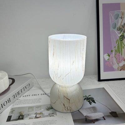 Lampe de table moderne minimaliste en verre cylindre avec entonnoir 1 lumière pour chambre 