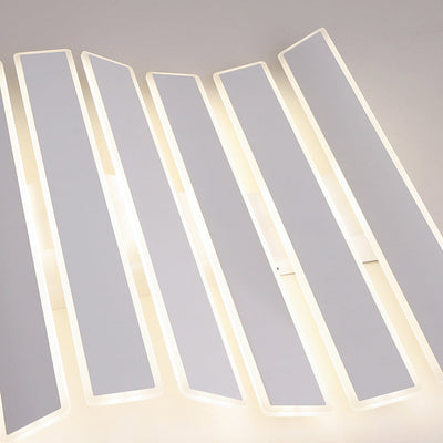 Zeitgenössische Einfachheit Acryl gestreifte Fischgrätenform LED Unterputz Deckenleuchte für Wohnzimmer 
